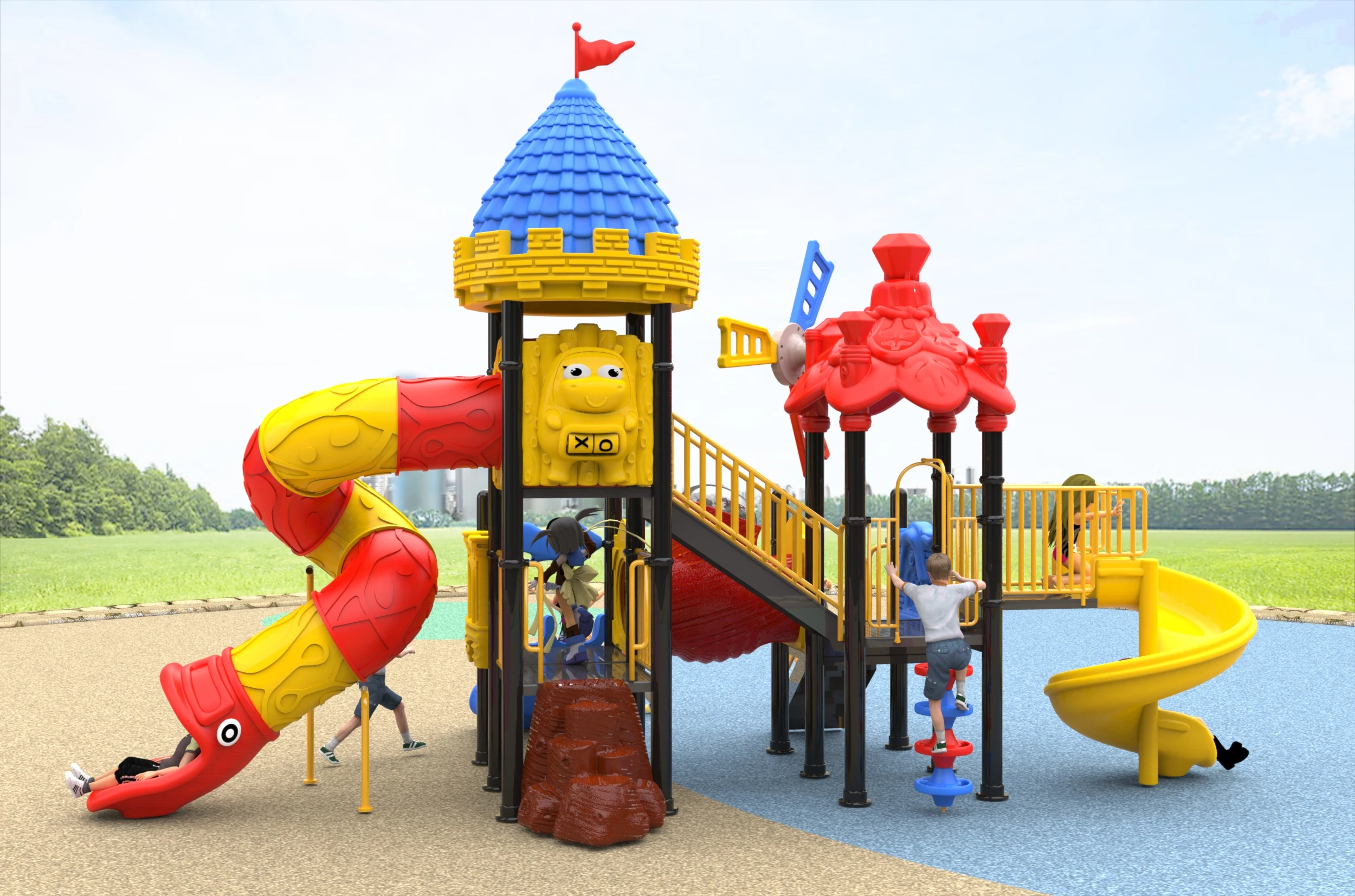 Exported to Poland Children Combined Slide CE Certificated Kids Playground