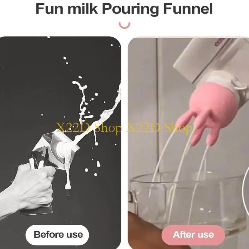 X22D 2 Pieces Cow Udder Milk Carton Caps Kitchen Utilities Funny Pouring Milk Bottle Pourer Lids Stoppers Boxed Milk Diverter