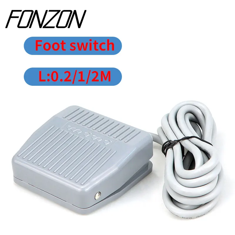 

Line length 0.2-2M 10A TFS-201 Footswitch Foot Momentary Control Switch Electric Power Pedal SPD Grey