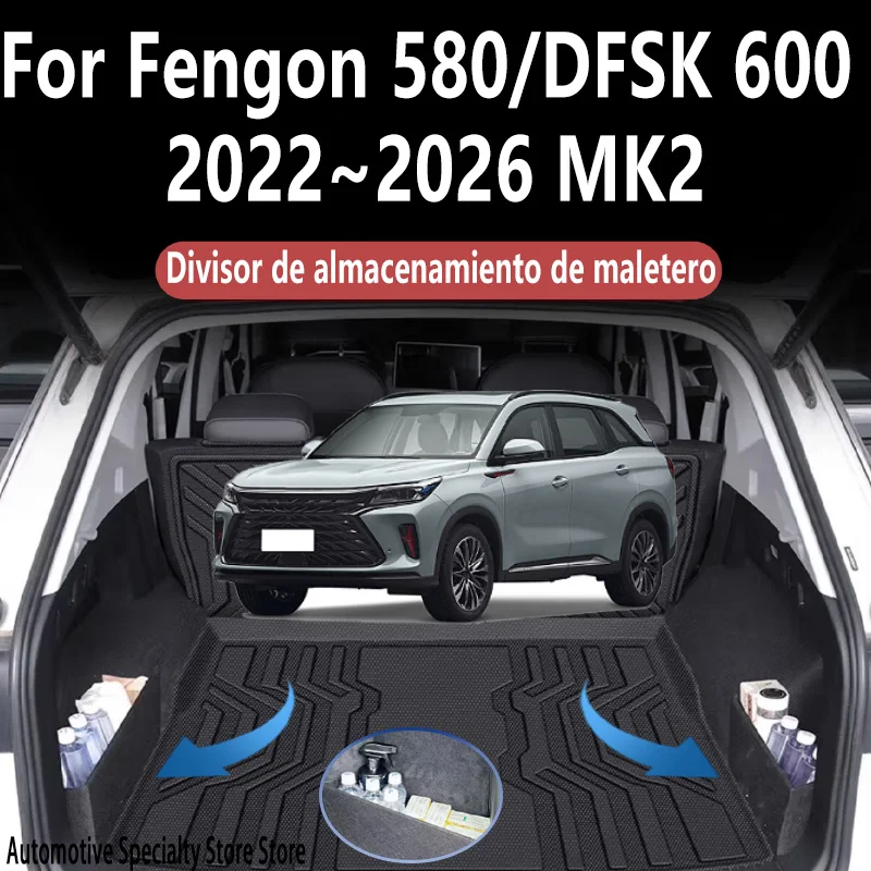 

For Fengon 580 2022~2026 Multifunction Trunk Storage Partition Thickening Storage Auto Interior Parts Organizer Car Accessories