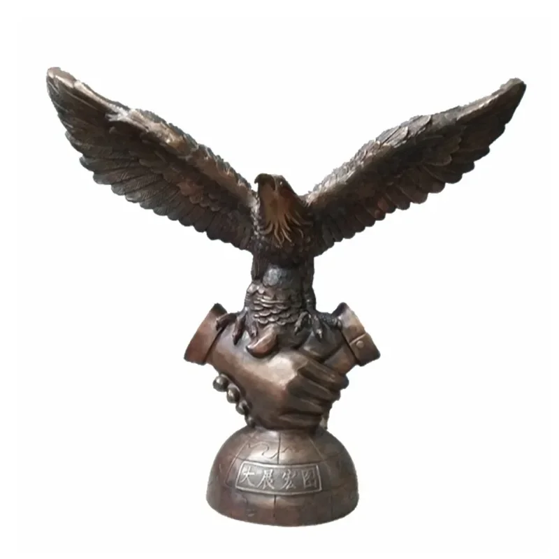 GOLD Arabia Eagle Falcon Hawk Brass Statue-HOME Office Company Efficacious Mascot Huge TOP ART Success Auspicious 51CM view 5