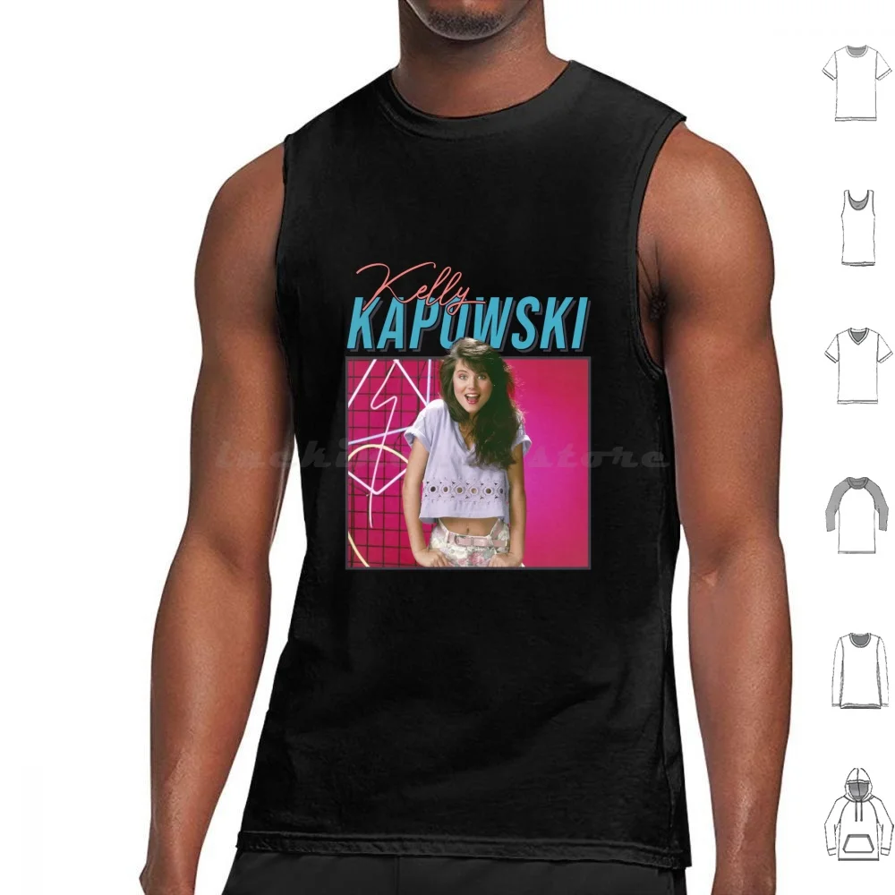 Kapowski Retro 80S Style Tank Tops Print Cotton Saved By The Bell Kapowski Tiffani Thiessen Zack Morris Slater Lisa