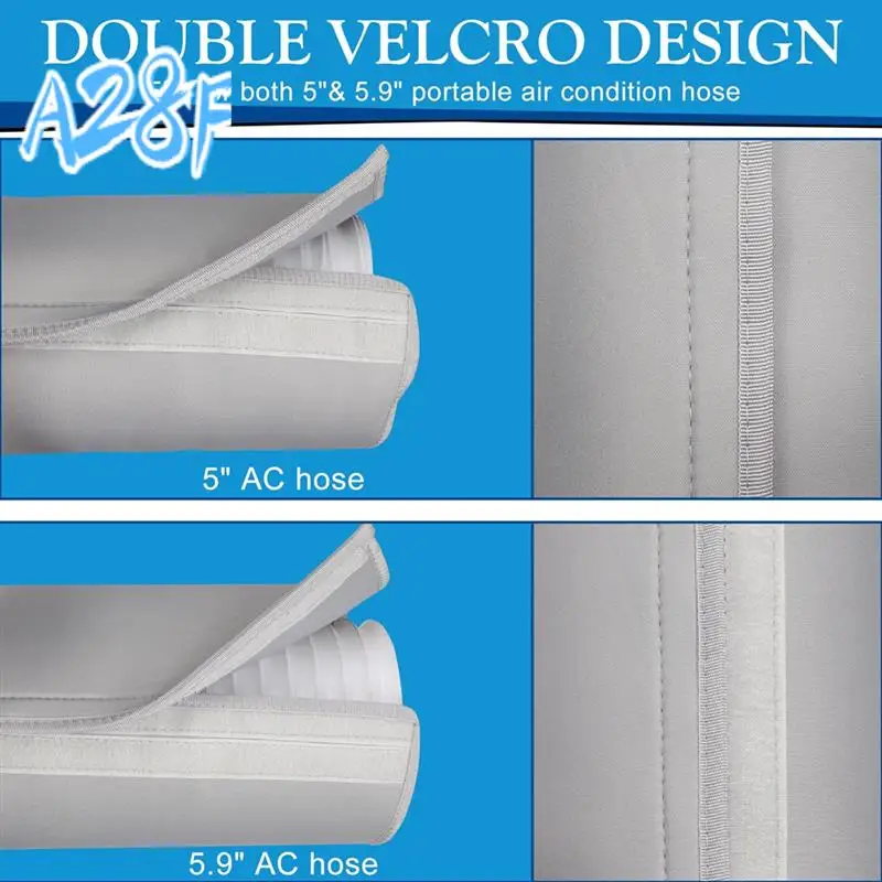 

A28F-Portable AC Hose Protector Portable AC Window Vent Kit Air Conditioner Hose Cover
