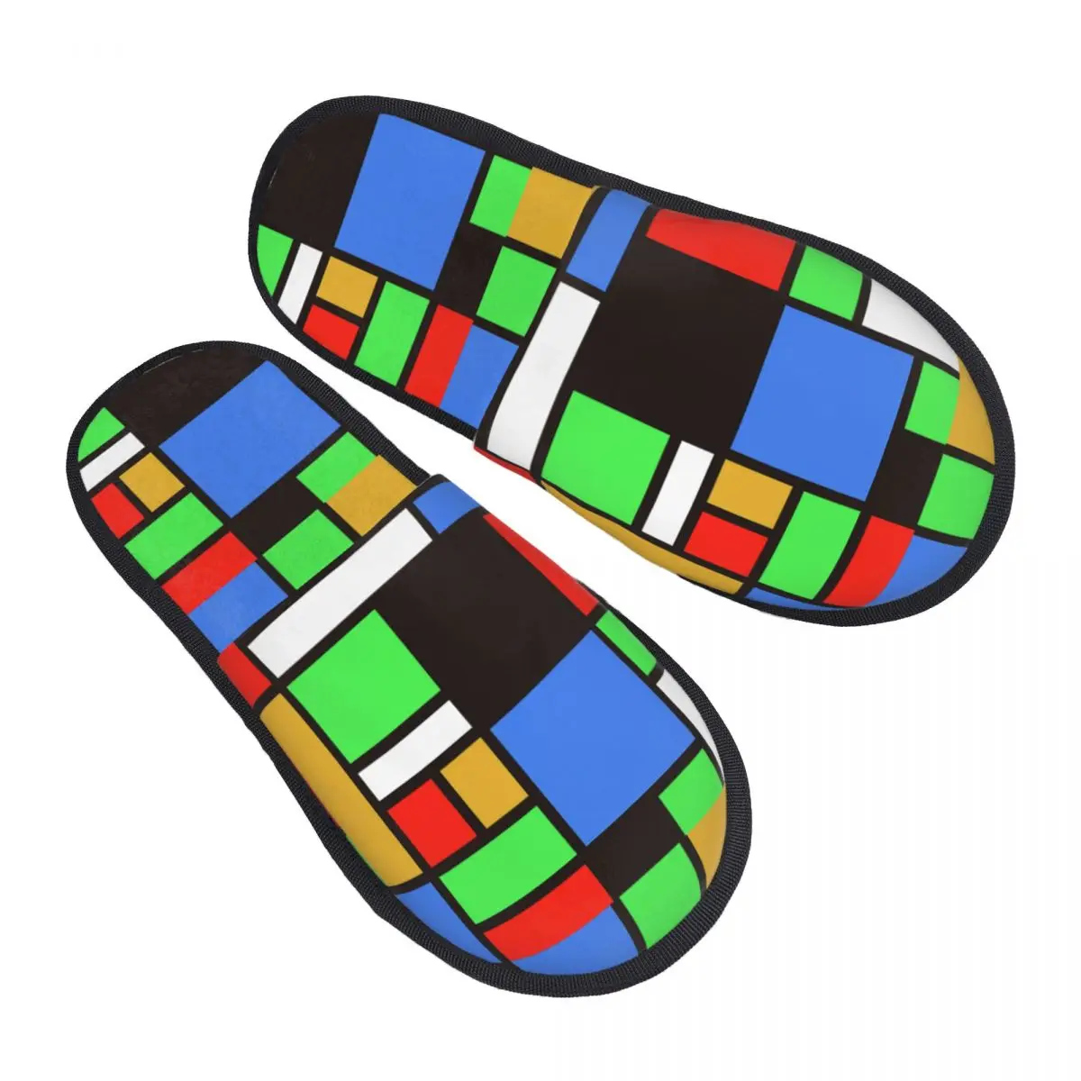 Custom Rubiks Cube Comfort Scuff Memory Foam Slippers Women Hotel House Shoes