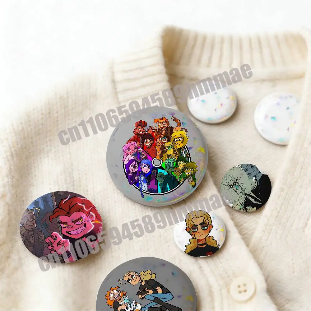 M-Metal Family Glam Heavy Dee Pins Insignia Badge Pin Cover Emblem Round Ornament 75mm Cosplay Brooch