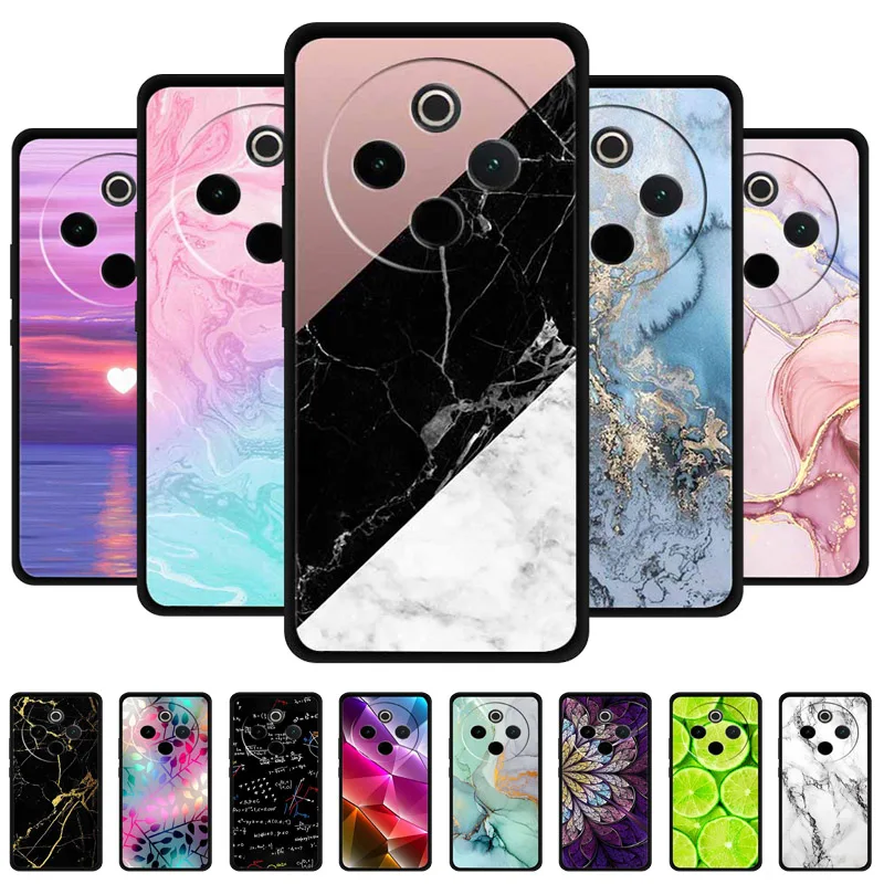 Para Vivo Y300 Pro funda de 6,77 ''silicona suave TPU fundas de teléfono de mármol para Vivo Y300 Pro 5G V2410A contraportada Y300Pro Y 300 Pro Shell