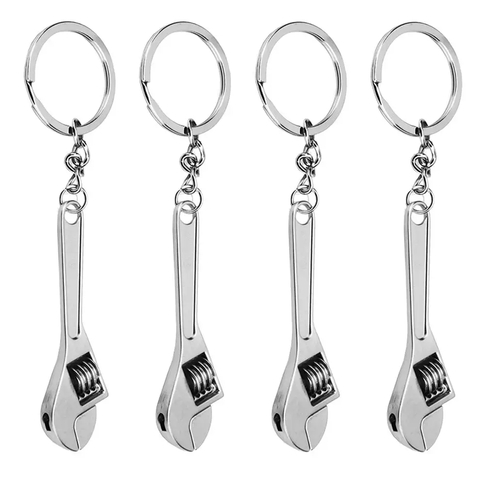 

Metal Keychain 4 Pcs Zinc Alloy Wrench Ring Portable Durable Sturdy Corrosion Resistant Rust Proof Decorative Bags Keys Lifetime