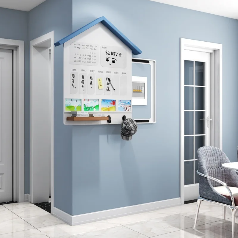 لوحة زخرفية لصندوق العدادات، انسداد صندوق توزيع الخشب الصلب متعدد الوظائف من الشمال، تخزين إبداعي، sw كهربائي