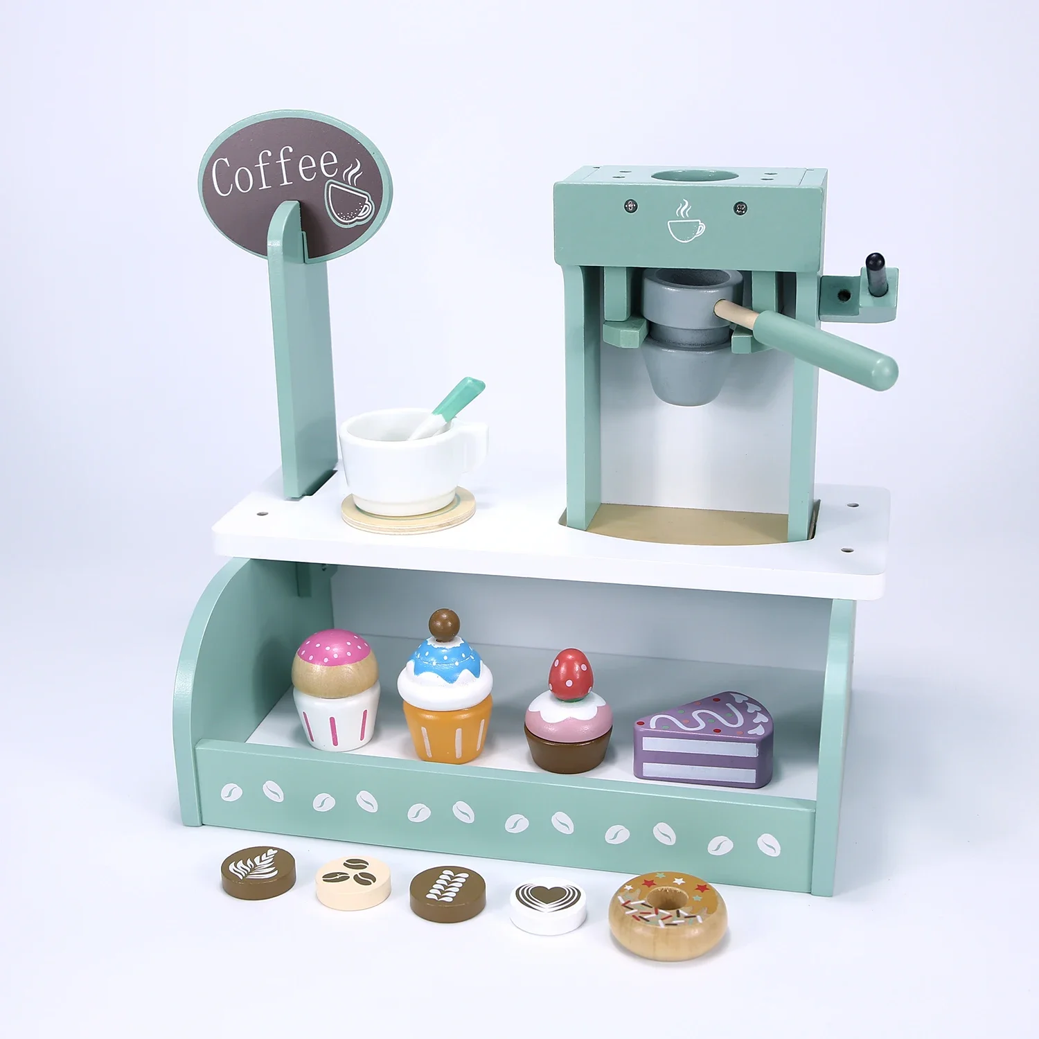 kid Wooden Kitchen Pretend Play Toys Simulation Coffee Machine Juicer Toaster Machine Mixer Early Learning Educational