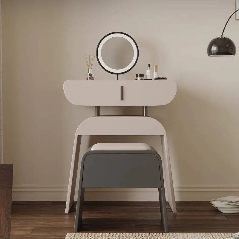 Space Mirror Vanity Desk Drawers Storage Compact Dressing Bedroom Vanity Desk Organizer Bedside