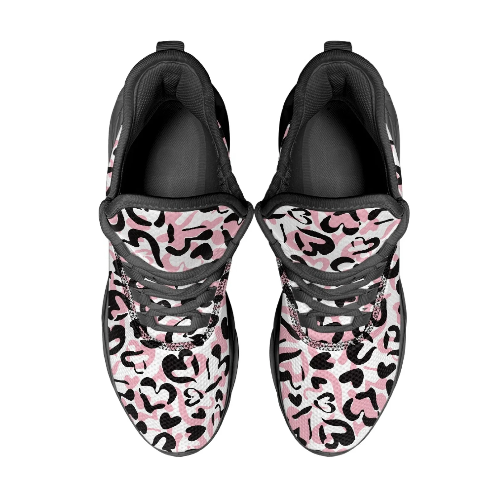 PENSTROLL PENSTROLL Heart Leopard Print Mens Running Shoes Sport Athletic Trainer for Unisex Breathable New Trend All Season