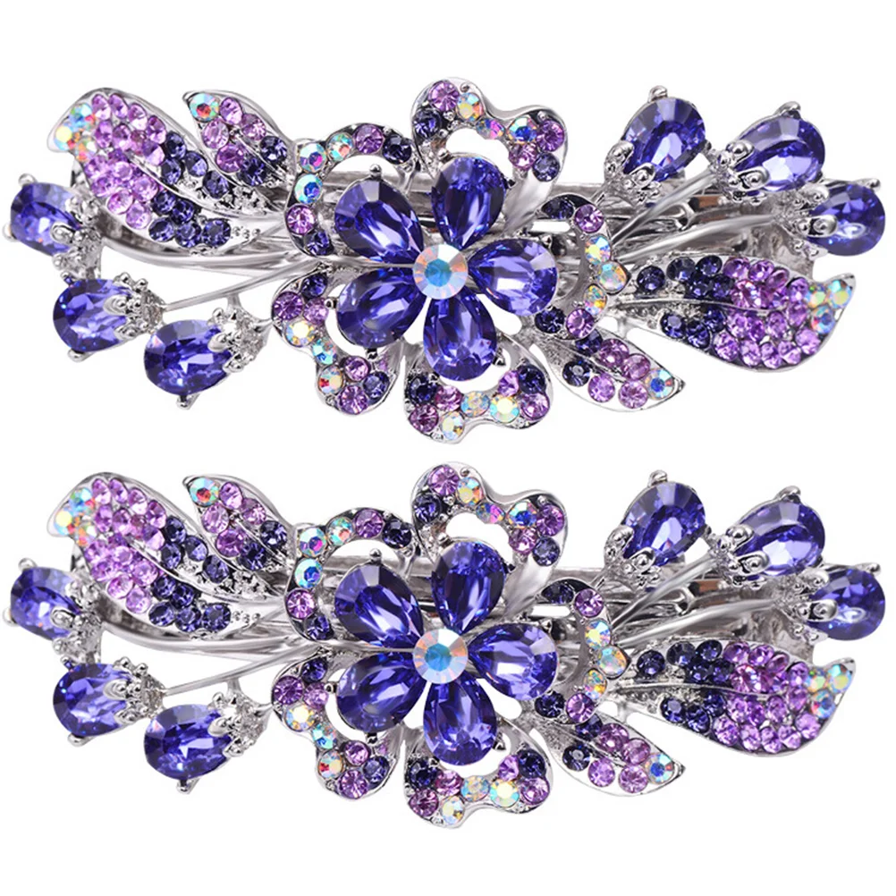 

2 шт. заколки для волос со стразами, стильные заколки-клипсы для женщин и девочек, идеально подходят для вечеринок, церемоний, дней рождения.