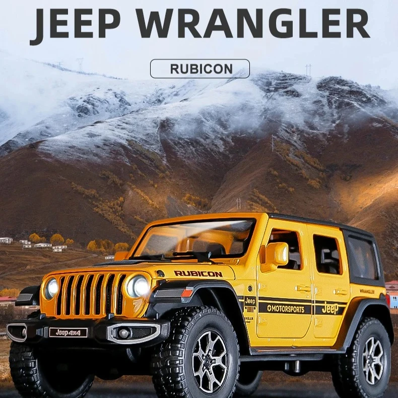 

1:22 Jeeps Wrangler Rubicon Alloy Model Car Toy Diecasts Casting Pull Back Sound and Light Car Toys Vehicle