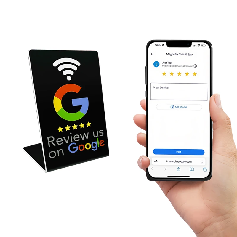 Suporte NFC programável, NFC Stand Table, Cartão NFC personalizado, Google Review, Display personalizado, Google Review, 100 Mhz, NFC