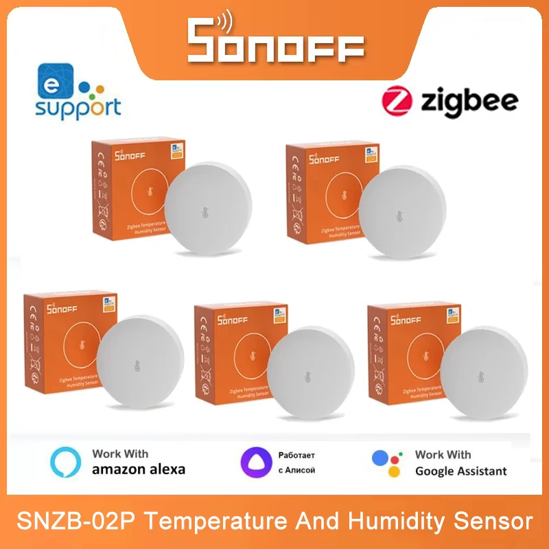 SONOFF SNZB-02P Zigbee Temperature And Humidity Sensor Smart Home Thermometer Detector Work With Alexa Google Home Zigbee Bridge