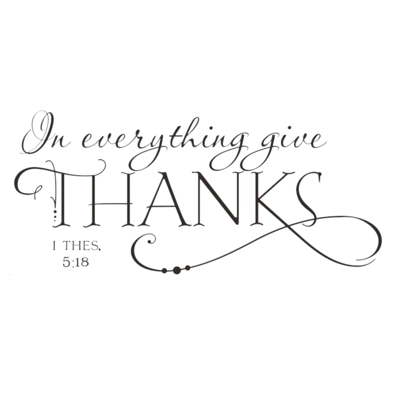 A20I I In 5:18 Bible Thanksgiving Quote Art Vinyl Wall Sticker Decals Home Decor