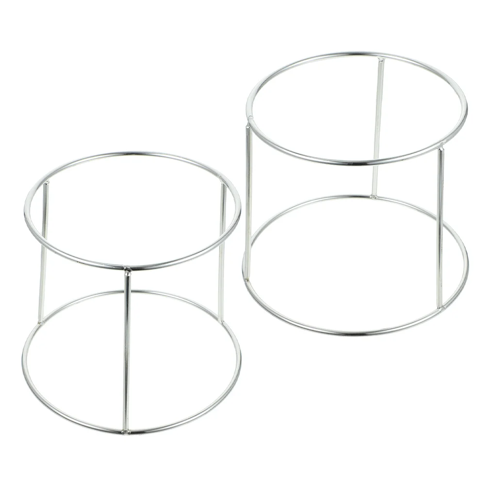 

2 Pcs Stainless Steel Pizza Stands Serving Plate Rack Desktop Seafood Holder Tray Display Food Dish ganizer Household Grill Pan