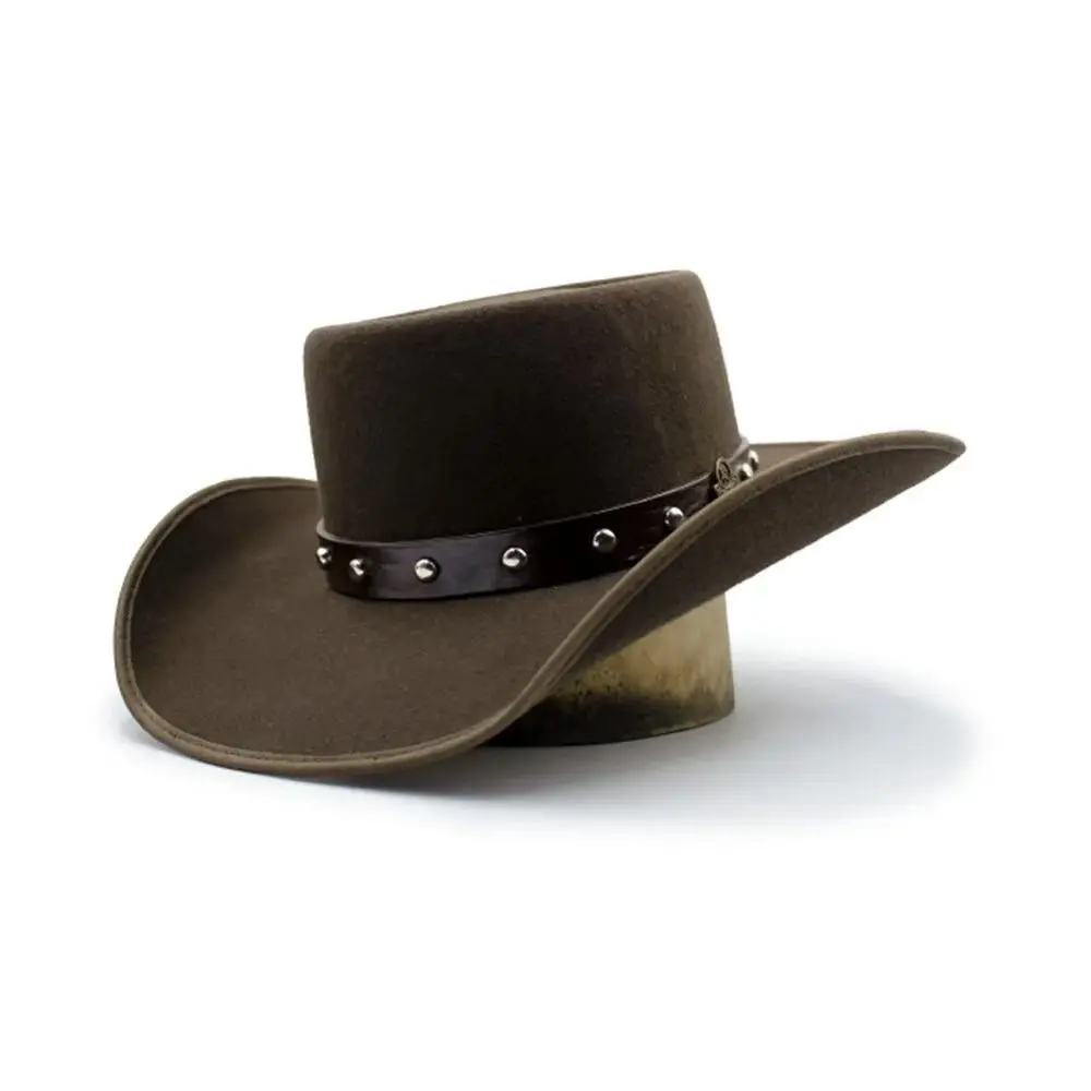 European and American Flat-Top Wool Hats, Fashionable and Versatile Pure Wool Felt Hats