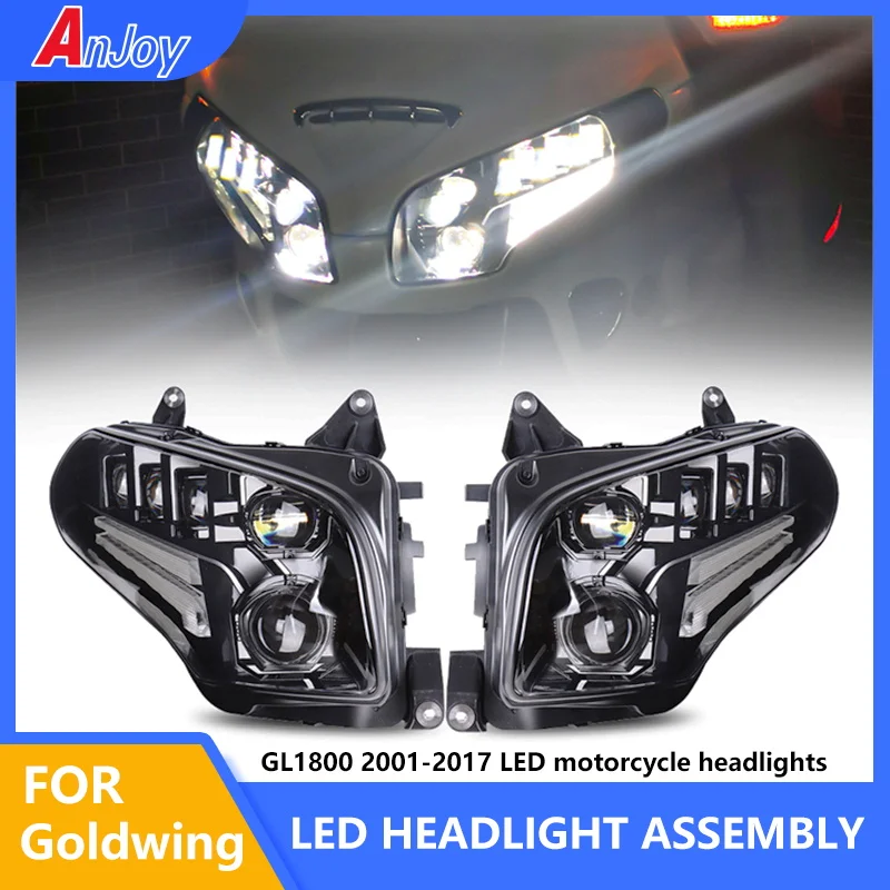 High quality for Honda Goldwing 01-17 Headlights GL 1800 Motorcycle retrofitting lights LED  light DOT/3C certified