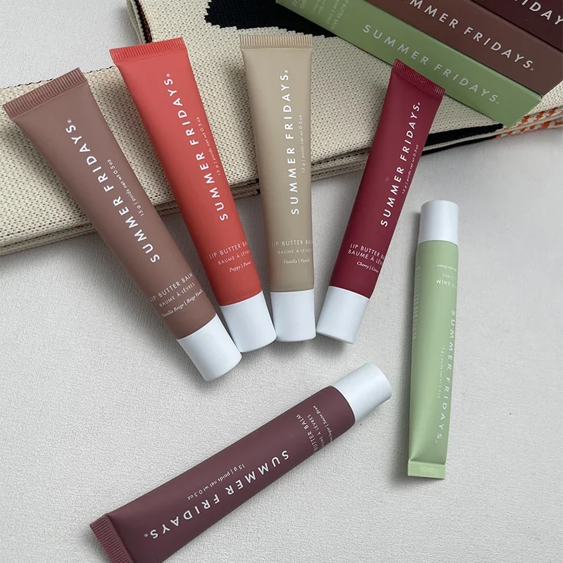 2 ชิ้นซัมเมอร์ฟรายเดย์วานิลลาบีจลิปบาล์ม,ชุดลิปสติกโปร่งใสให้ความชุ่มชื้น,หลอดนุ่มและนุ่ม,ลิปไชน์,แต่งหน้าริมฝีปาก