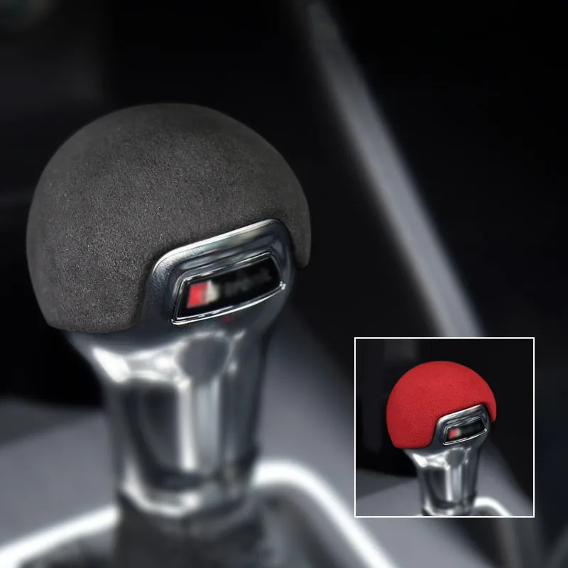 

Alcantara Suede Interior Gear Shift Knob Cover Stick Head Car Accessories Trim For Audi A3/S3 2014-2020
