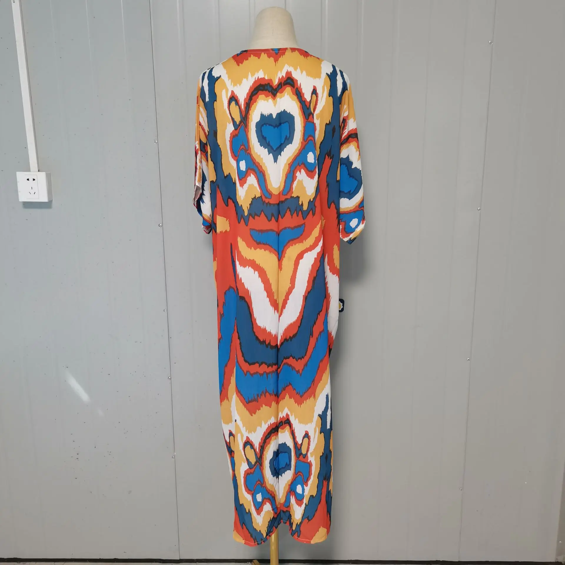 Costumi da bagno Donna Cover Up Cappotti Giacche Manica lunga Cappotto lungo Stampa Beach Y2k Streetwear Elegante aperto Stith Casual Allentato