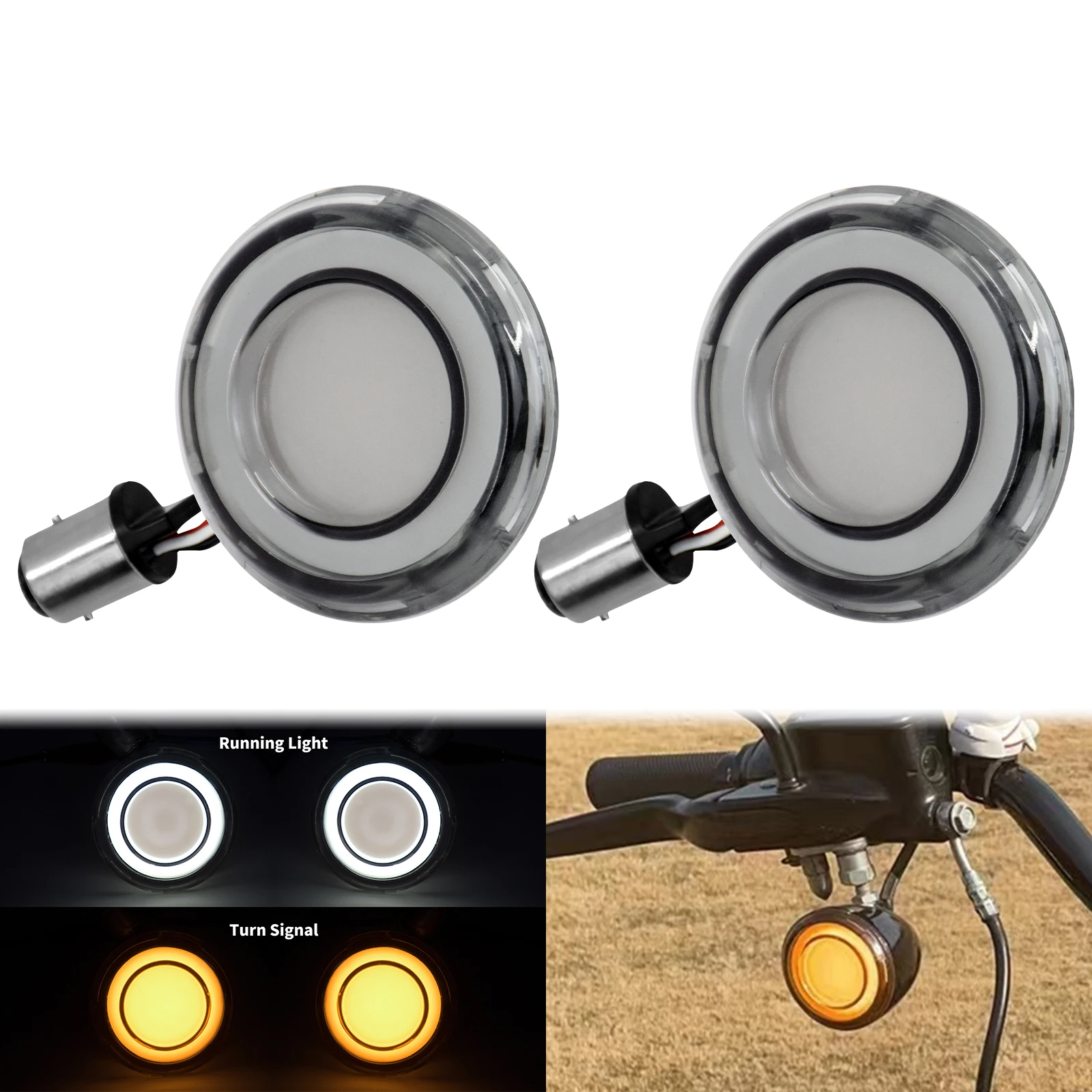 Motorcycle LED  Indicator Turn Signal 1157 Front Fashing Light For Harley Touring CVO Street Glide Road King Breakout Fat Boy