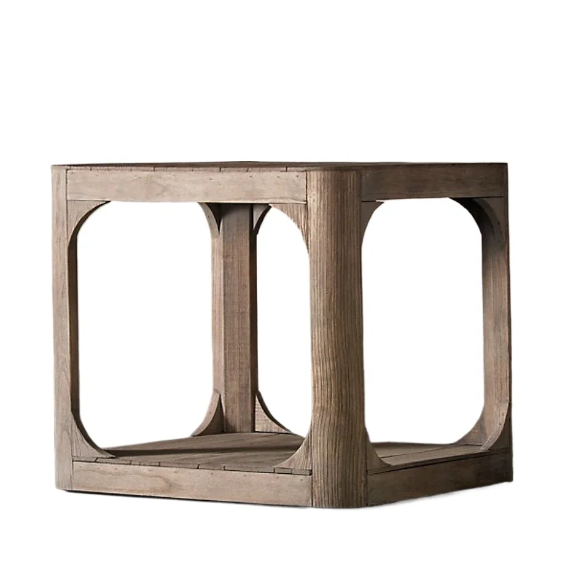 

American antique tea table and chair combination solid wood large board new Chinese tea table coffee table living room home