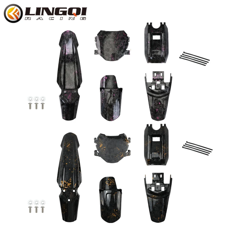 LINGQI Front Rear Mudguard Pit Dirt Bike Motorcycle Plastic Body Fender Fairing Kit for Light Bee X S Electric Motocross - view 5