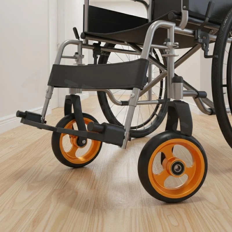 Wheelchair Front Caster Wheels 4 Inch Replacement Smooth Rolling Rollers with Bearings for Daily Wheelchair Mobility Support