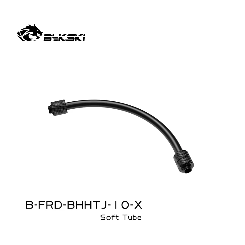 Bykski Black EPDM Soft Tube Integrated Fittings For Computer Liquid Loop Easy Build 360 Rotary OD10MM Hose Pipe B-FRD-BHHTJ-10-X