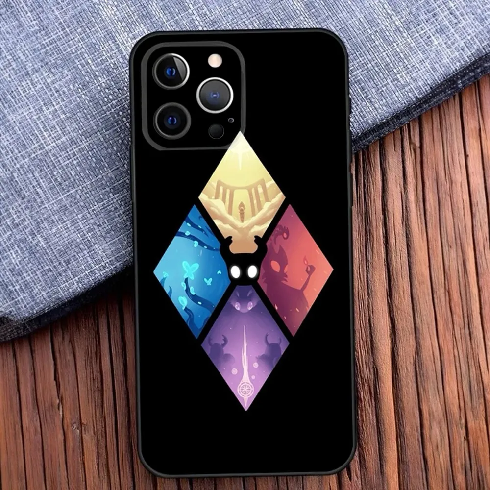 Game Hollow Knight Phone Case For iPhone 16,15,14,13,12,11,Pro,X,XS,Max,XR,Plus,Mini Soft Black Cover
