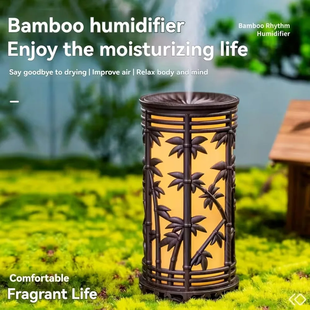 Bamboo Forest-Shaped Mist Humidifier, USB-Powered Humidifier, Home Decor, USB Aromatherapy Diffuser, Desktop Humidifier,
