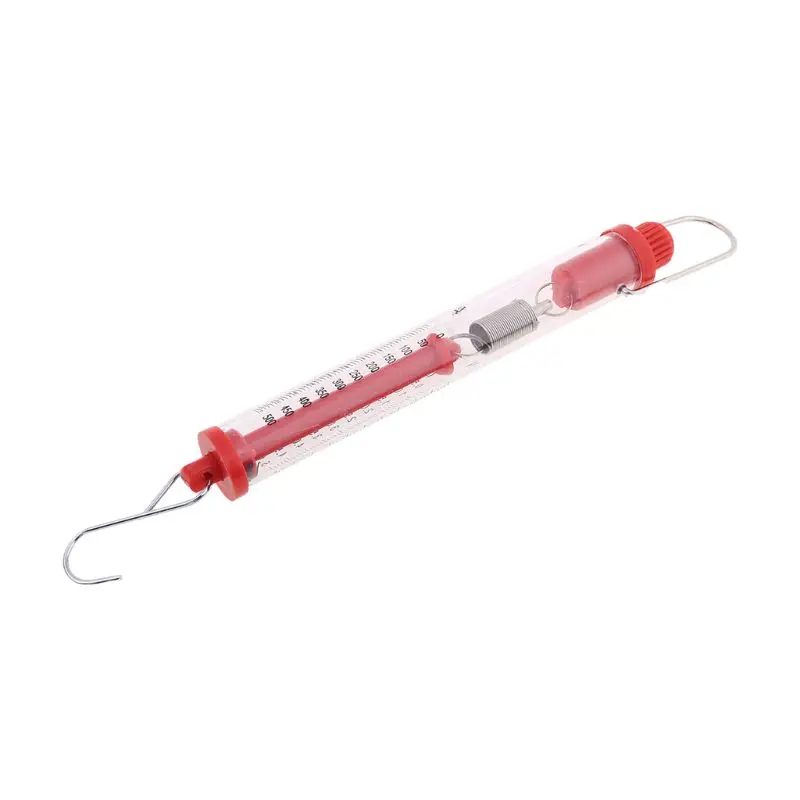 Práctica balanza resorte Newtons, dinamómetro 500g/5N, cuerpo transparente plástico, fácil colgar para