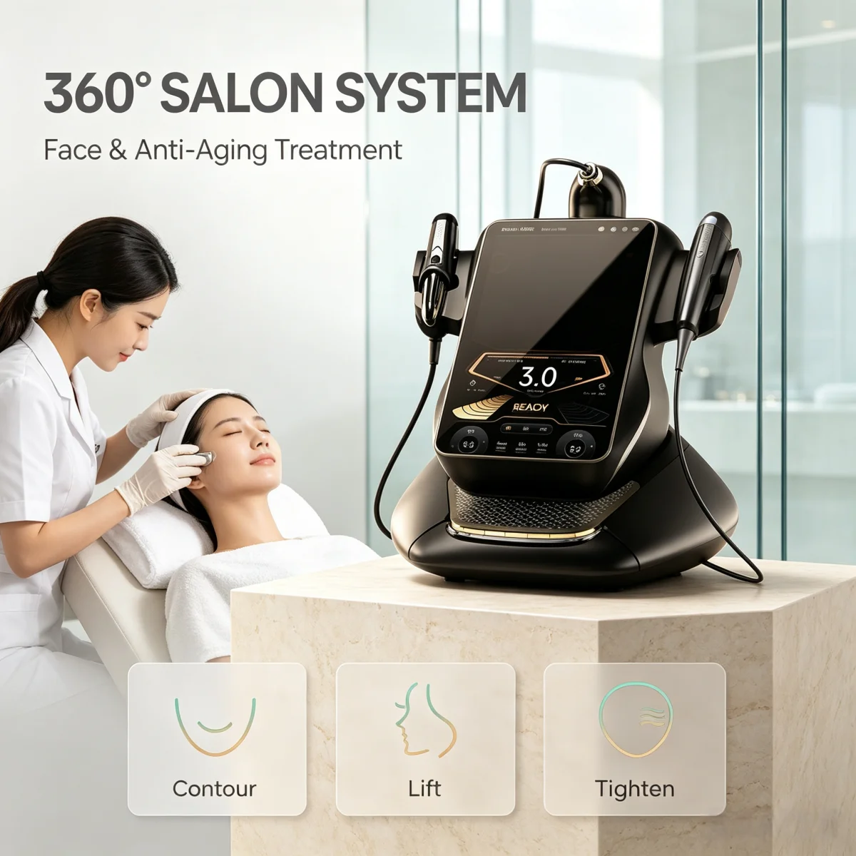 Professional 3 In 1 Technology 360MAX 25D HIFU Machine For Non Invasive Facial Slimming Anti Aging And Body Firming