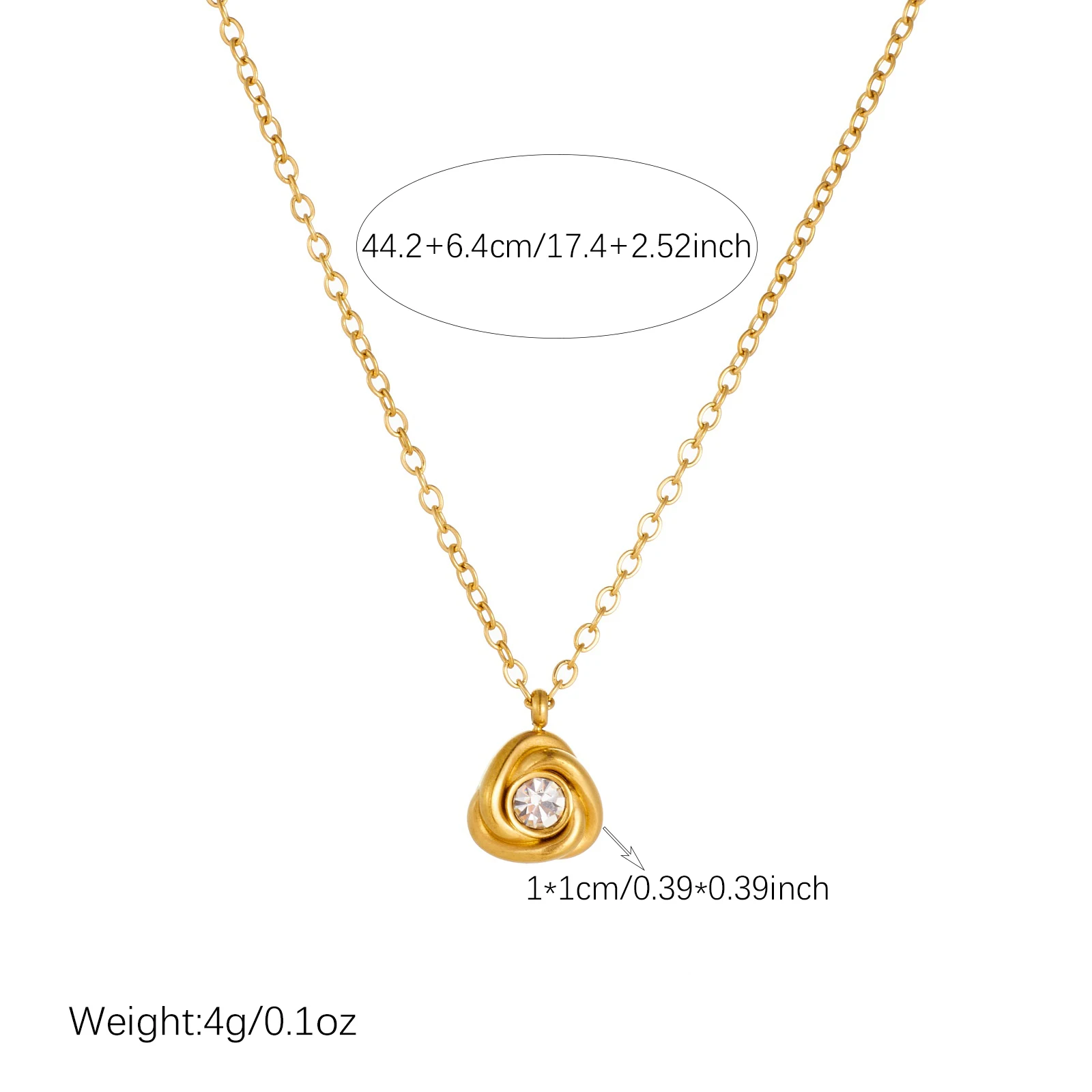 LAMENGLY 316L Stainless Steel Spiral Zircon Pendant Necklace Popular Jewelry&Perfect Gift for Women Great for Parties&DailyWear
