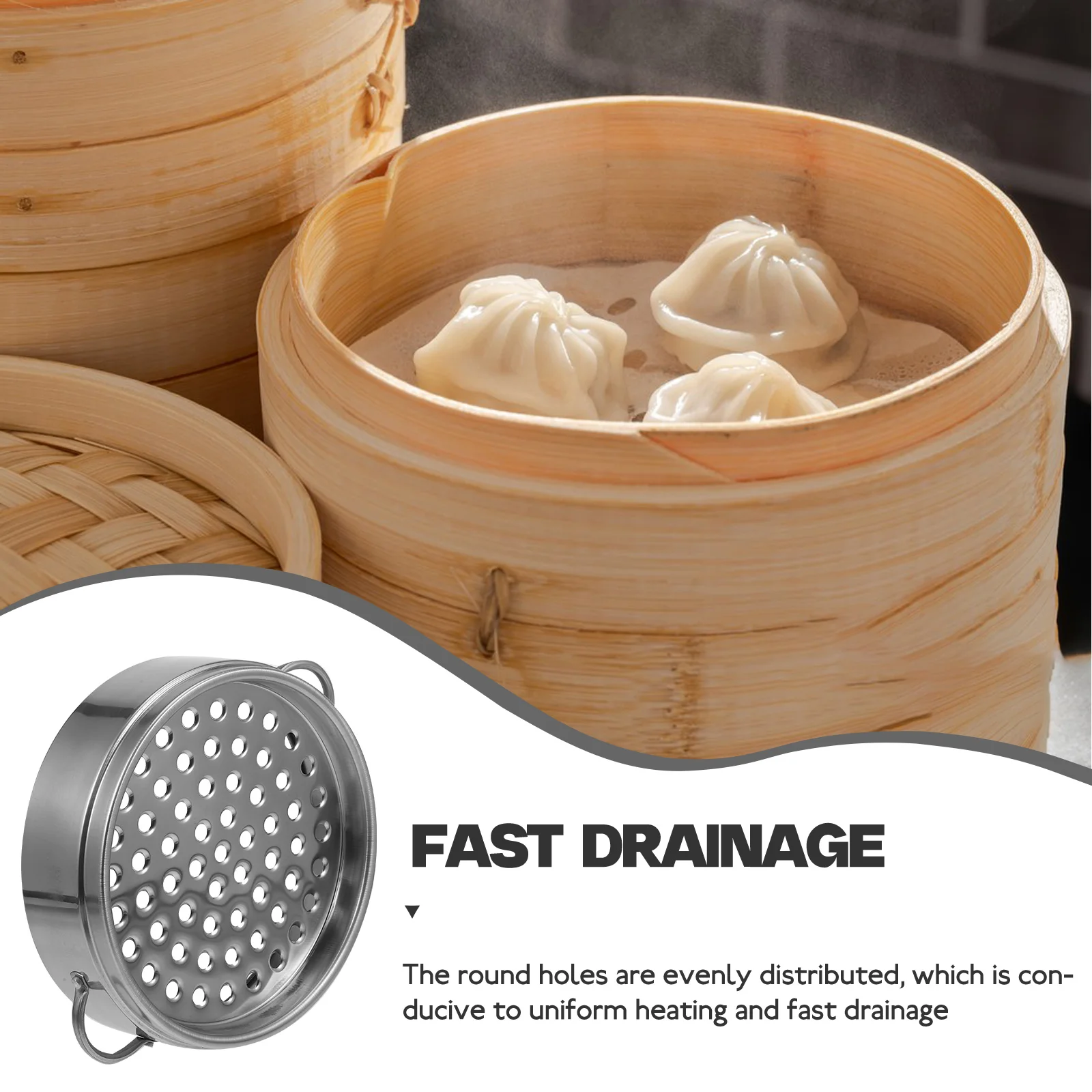 

s 304 Stainless Steel Steamer Basket Even Drainage Fast Heating Lightweight Vegetable Drainer Tool Kitchen Camping for Dim