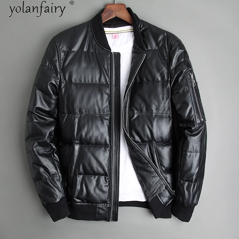 Genuine Leather Men's Jackets Winter Male Down Jacket 2023 Real Sheepskin Clothing Men Coats Ropa