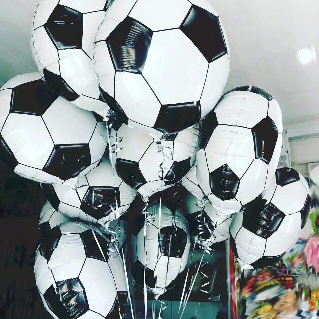 

10pcs 18inch Football Aluminum Foil Balloons Man Sports Happy Birthday Party Decorations Kids Toys Helium Balloon Inflatable Glo