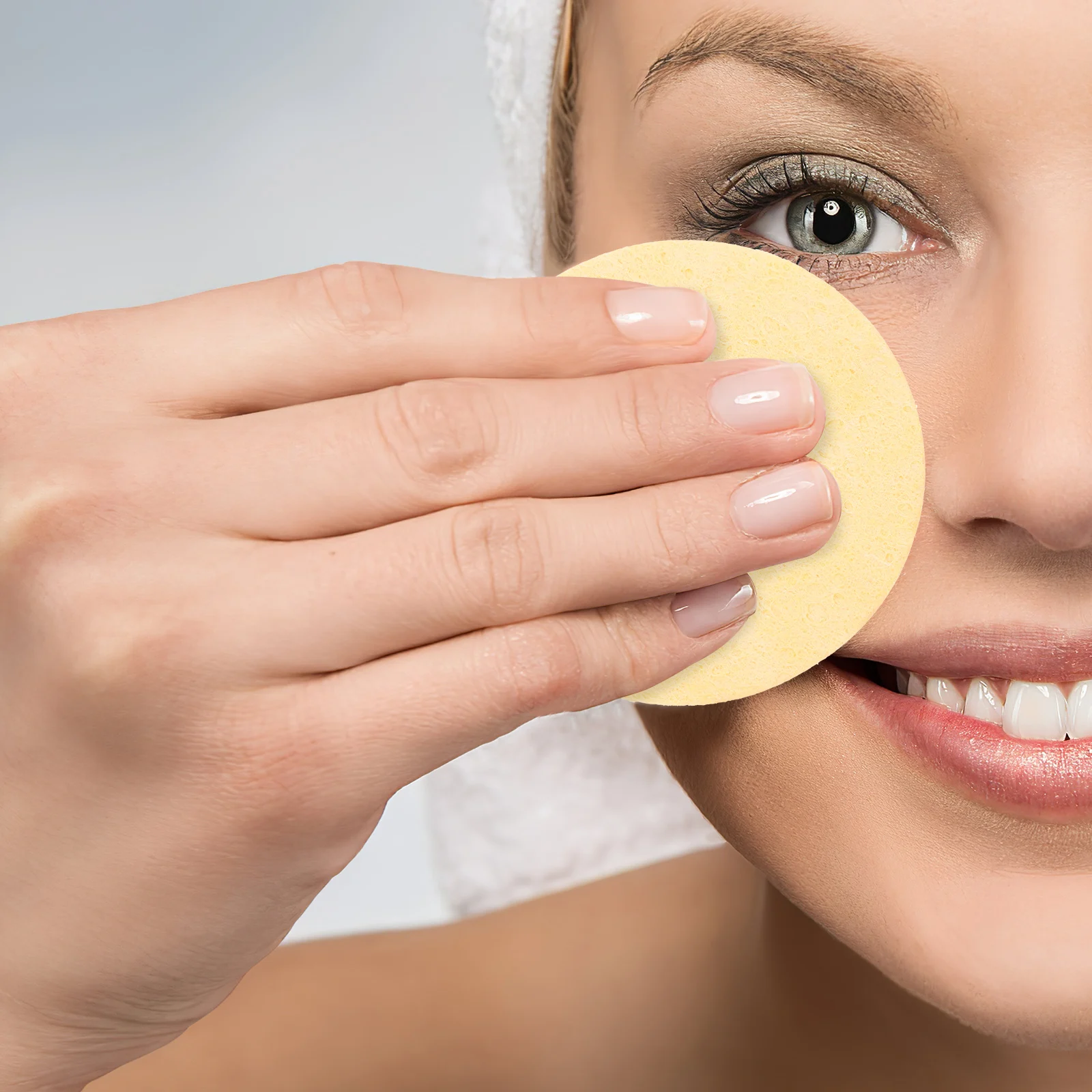 

30Pcs Natural Cellulose Sponge Cleansing Facial Puff Makeup Remover Sponges For All Skin Types Exfoliating Powder Puff