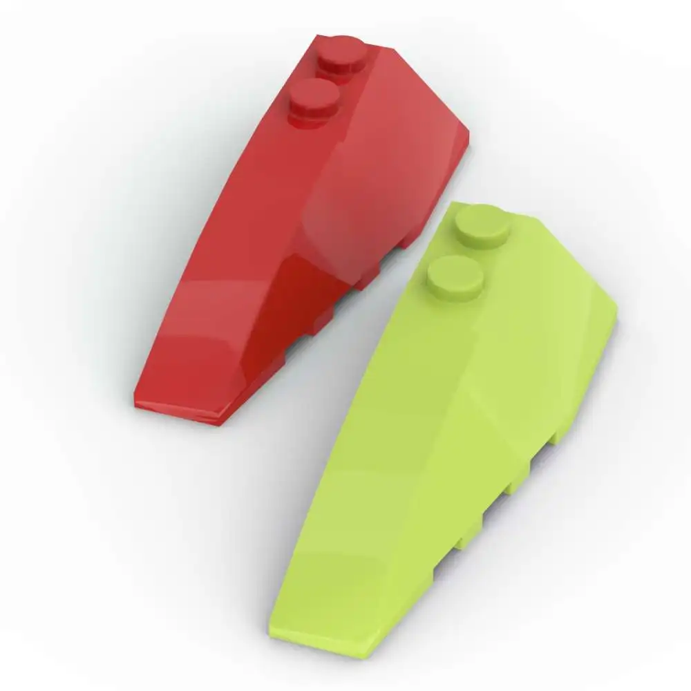 Moc 10 peças empilhamento 41748 montar cunha de tijolo substituível 6x2 bloco de construção esquerdo brinquedo criativo adultos meninos presente de feriado