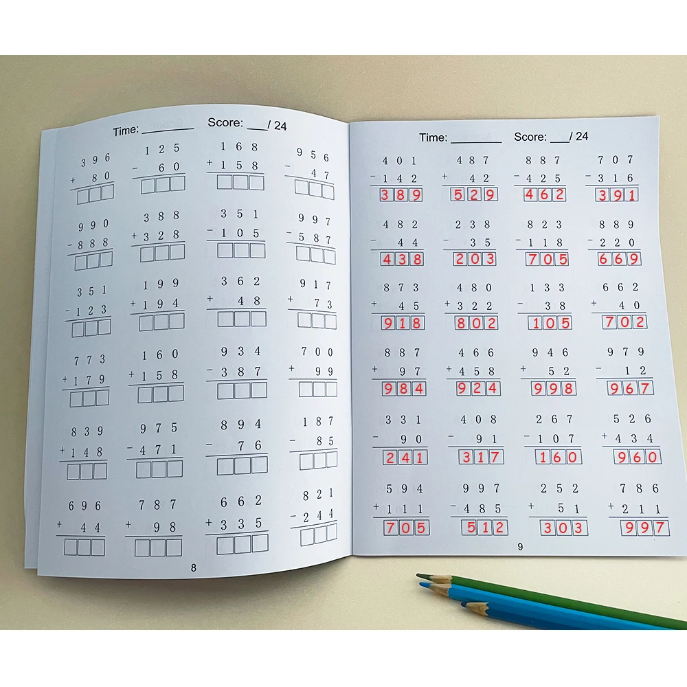 Imagem -03 - Planilhas de Prática Matemática para Adição e Subtração Dígitos 2nd Graders 3rd Grade Cálculo Formação Dentro 1000