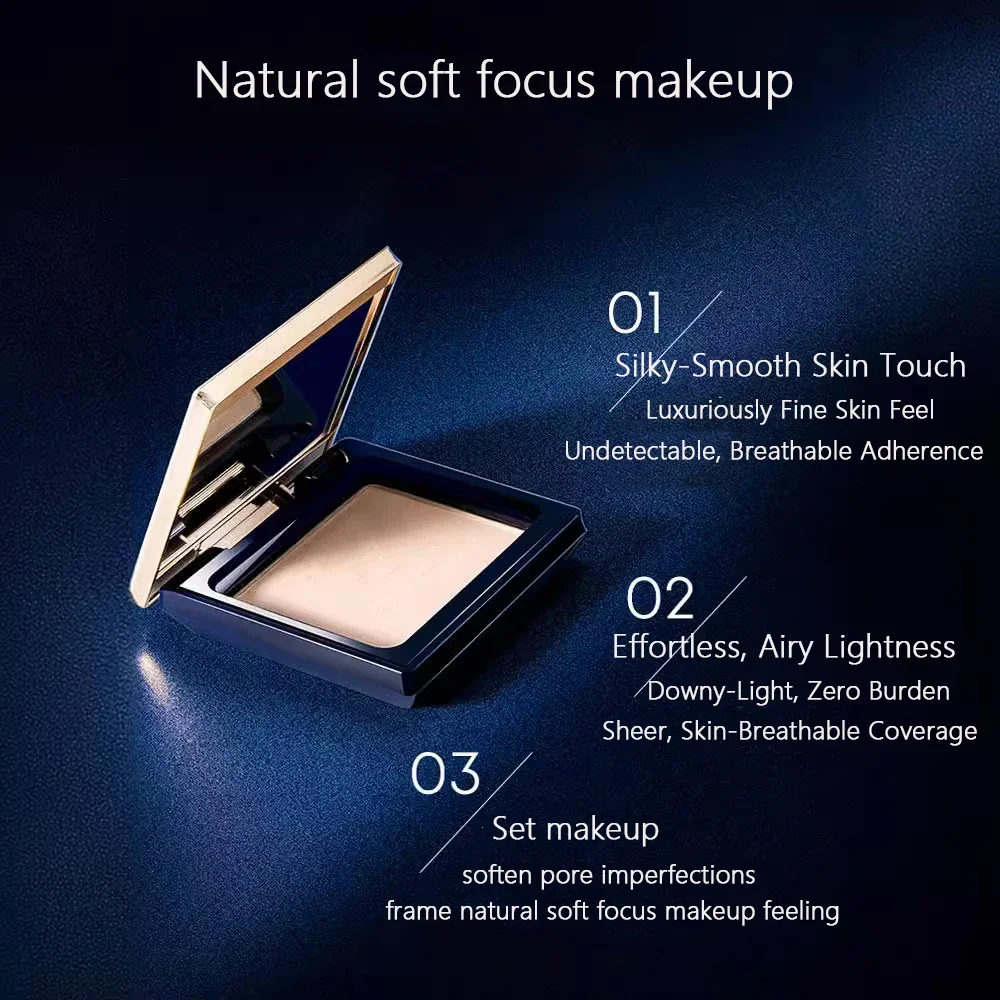 Polvo facial de larga duración con control de aceite resistente al agua con soplo - Polvo fijador de maquillaje para cosméticos de base facial