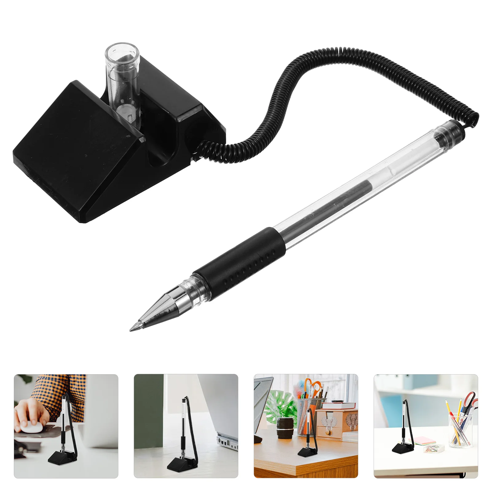 4 Pcs Office Gel Pen Wear-resistant Sign Pens with Stand Multi-function Writing Signature Delicate Business Black