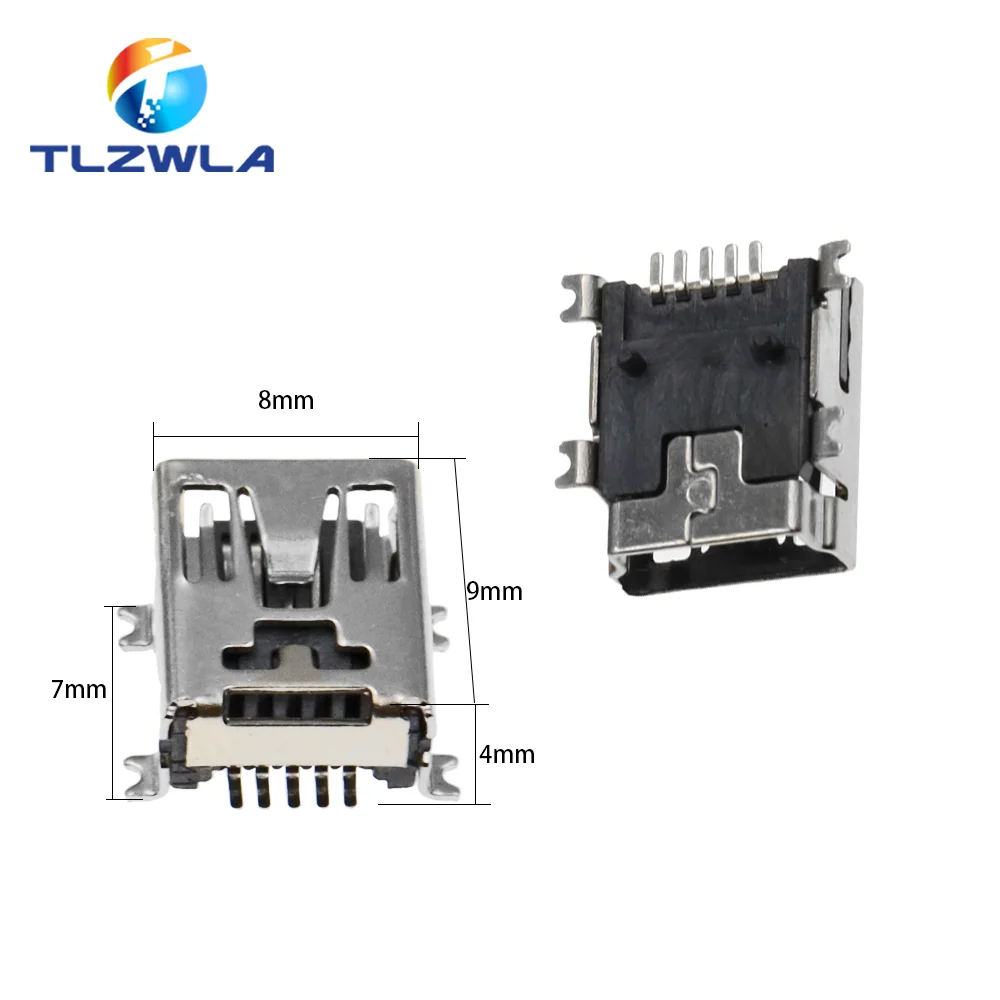 10 sztuk Mini USB SMD 5Pin kobieta Mini B złącze wtykowe podstawa zasilacza — zdjęcie 5
