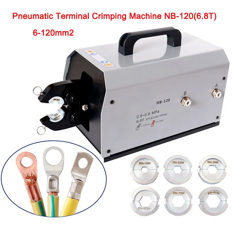 Pneumatic Terminal Crimping Machine NB-120(6.8T) Cold pressed Bare terminal Crimping Pliers Use Range 6-120mm2