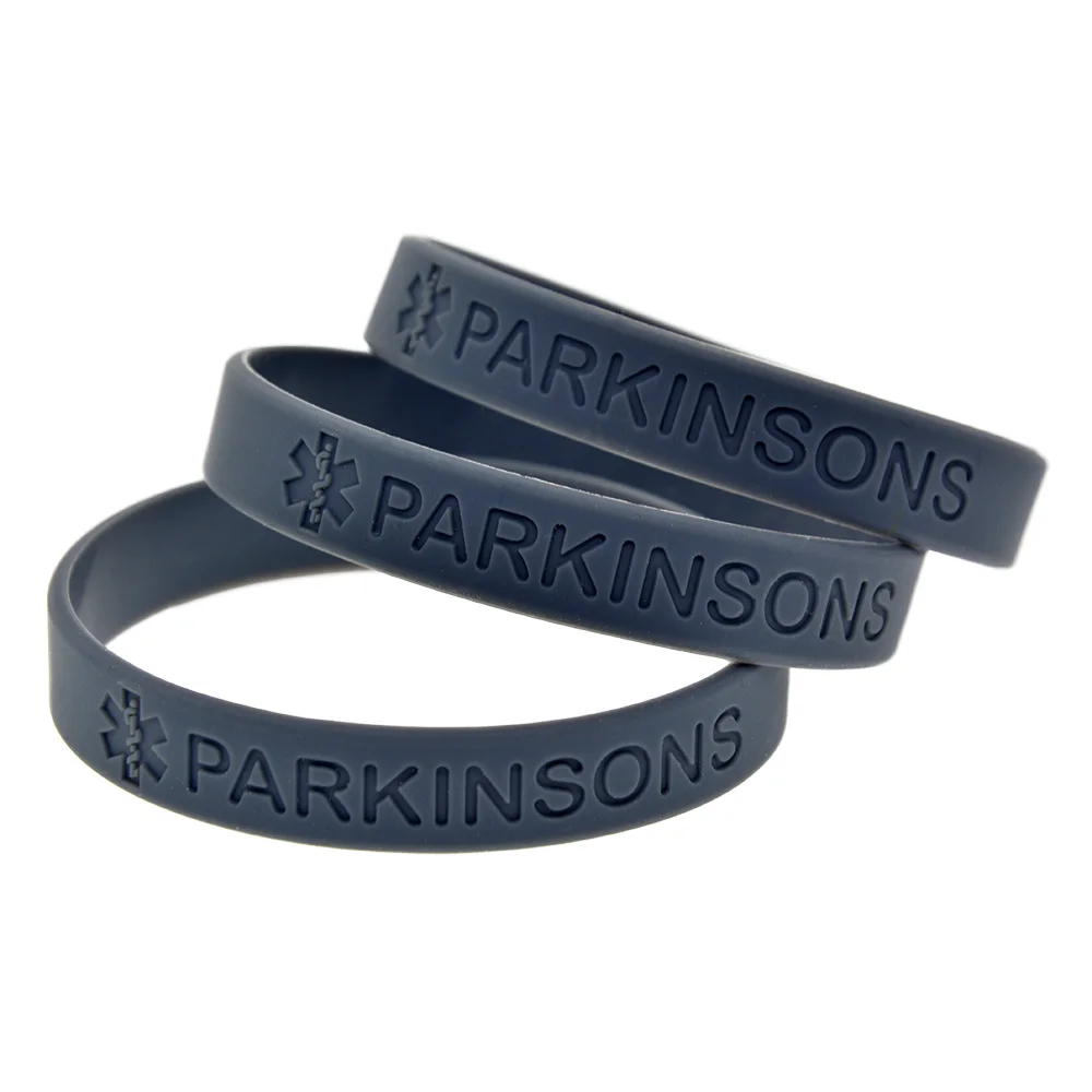 50 Stück Parkinson-Medizinische Notfall-Silikonarmbänder, Notfall-ID-Gummiband, Armreif für ältere Patienten zur täglichen Warnung – Detail 3