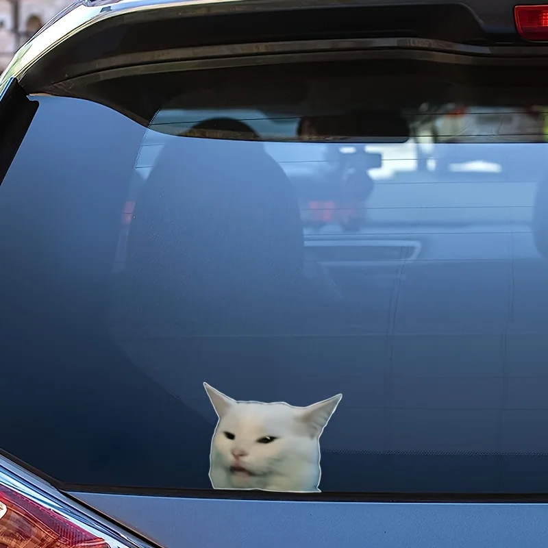 1 pegatina de vinilo divertida Smudge The Cat Meme, diseño duradero resistente a la intemperie para coches, camiones, motocicletas y monopatines