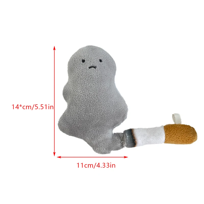 Cute Big Smoke Elf Pendant Plush Doll Toys Keychain Ghost Fluffy Stuffed Keyring Pendant Toys Backpack Charms Bag Car Decor Gift