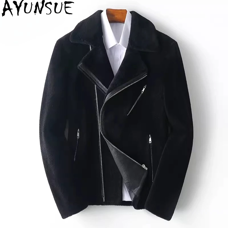

AYUNSUE новые пальто из 100% шерсти для мужчин, одежда 202, осень-зима, повседневная мотоциклетная куртка, мужские шерстяные куртки, шуба Chaquetas